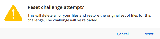 Reset to scaffold confirmation dialog