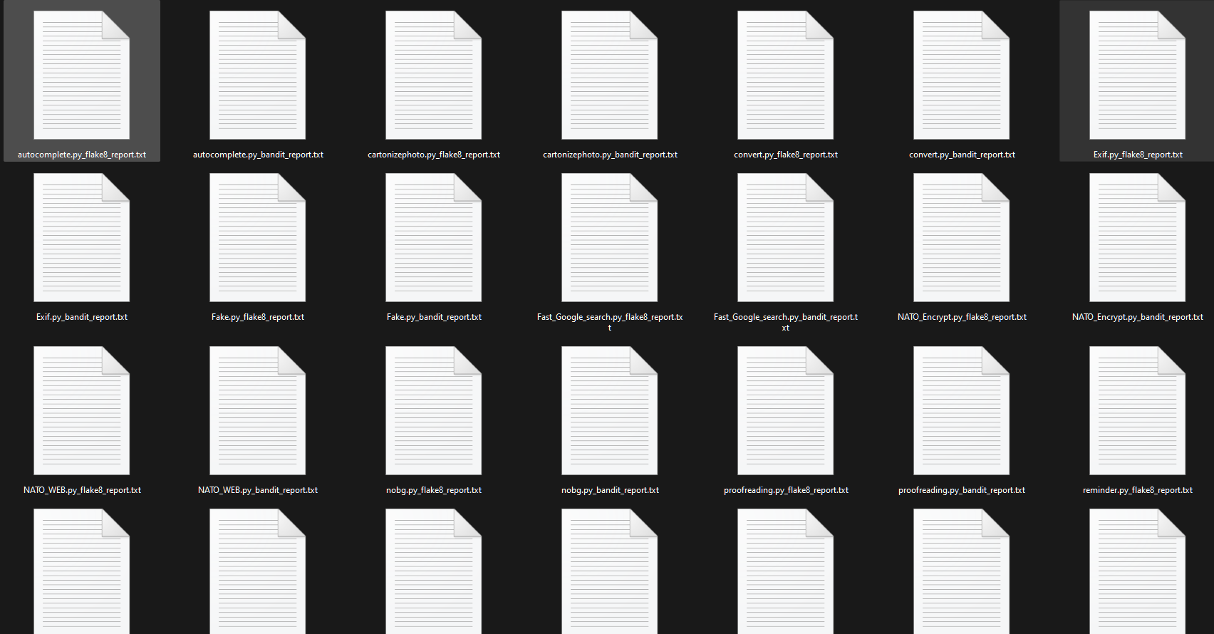 Generated Code Quality Review Log Files — Screenshot By Author