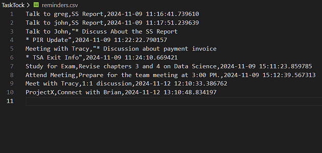 Generated Reminder Logs — Screenshot By Author