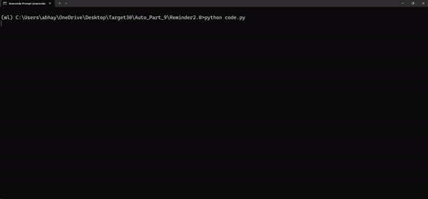 TaskTock Output — A MultiTask Reminder App — GIF Created By Author