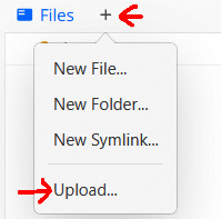 Upload button location