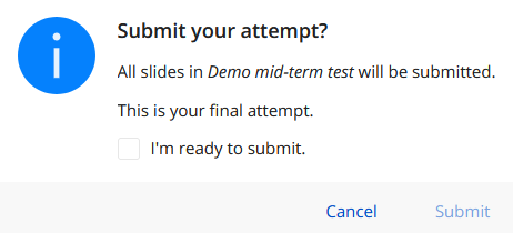 Submit confirmation dialog